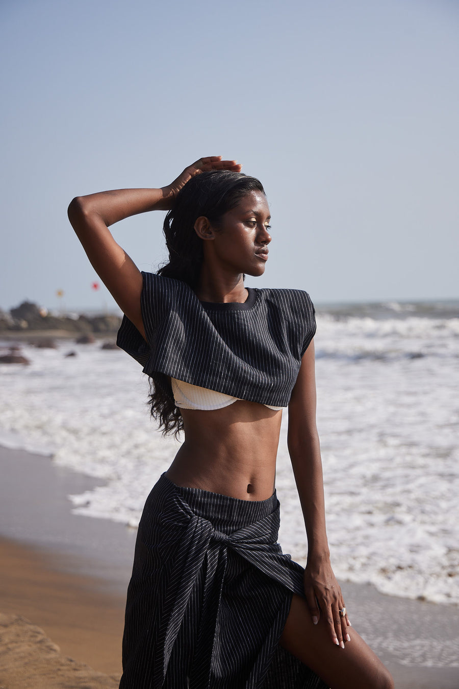 Striped Linen top and Skirt