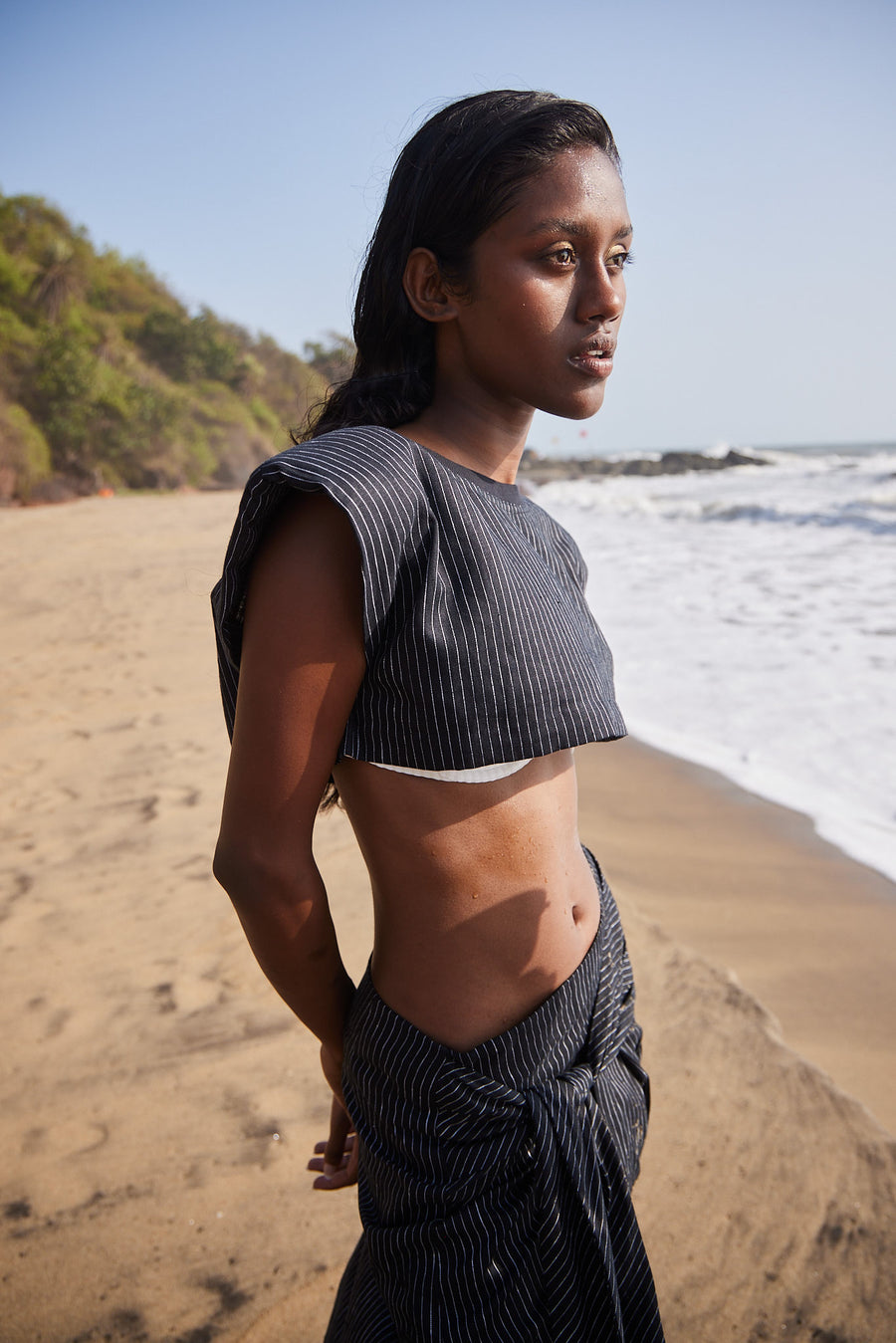 Striped Linen top and Skirt