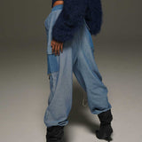 High-Waisted Jogger Denim Pants