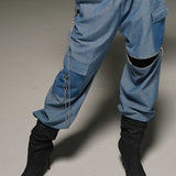 High-Waisted Jogger Denim Pants