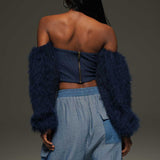 High-Waisted Jogger Denim Pants