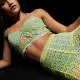 Chantilly Corset Top and Bell Bottom Pants Set