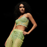 Chantilly Corset Top and Bell Bottom Pants Set