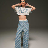 Contrast Boxer Denim Pants