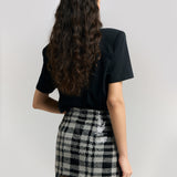 V-Neck Padded Shoulder T-Shirt