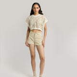 High Waist Patch Pocket Shorts