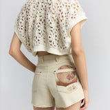 High Waist Patch Pocket Shorts