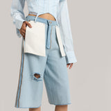 High Waist Ripped Jorts