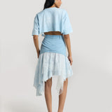 Powder Blue Cropped T-Shirt