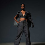 Striped Denim Co-ord Set