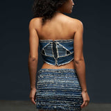 Up-cycled Denim Mini Skirt