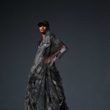 Black Denim Prints Saree