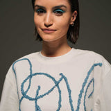 Love" Embroidered Crop T-Shirt
