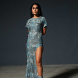 Sequin Love Print Midi Dress