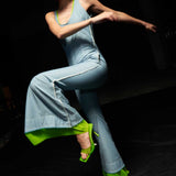 Jumpsuit with Neon Green Accent