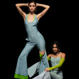 Jumpsuit with Neon Green Accent