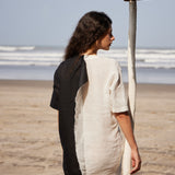 Asymmetric Contrast Dress