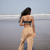 Beige Crochet Cargo Pants