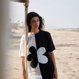 Asymmetric Contrast Dress