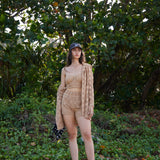 Beige Crochet Blazer