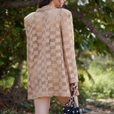Beige Crochet Blazer