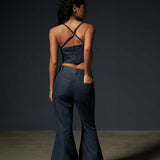 Studded Corset and Bell Bottom Pant Set