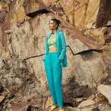 Pool Blue Pantsuit with Bustier