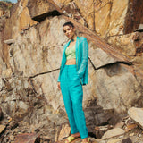 Pool Blue Pantsuit with Bustier