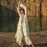 Asymmetric floral dress