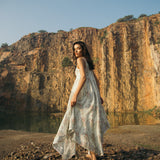 Asymmetric floral dress