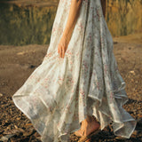 Asymmetric floral dress
