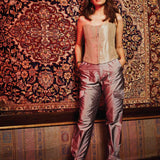 Silver Corset and Cargo Pants